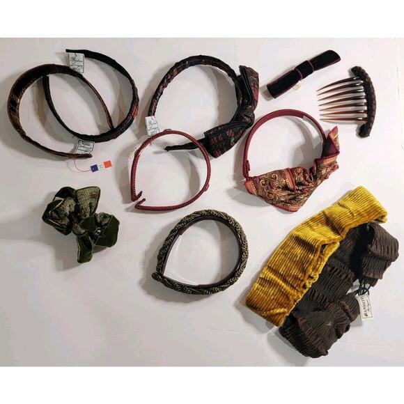 Assorted Accessories - Vtg Hair Accessories Lot Handmade France Beatrice Lagase Headbands Bandinos Comb